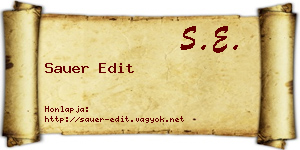Sauer Edit névjegykártya